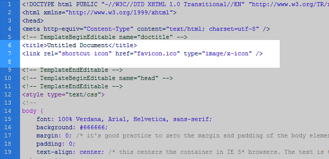 Add  Favicon in Header using code